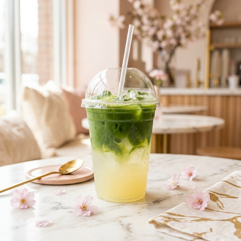 Matcha Lemonade — Matcha layered with fresh lemonade. Bright, grassy, and refreshing.