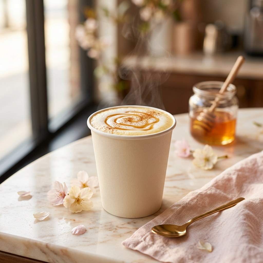 Steamed Honey Milk — Warm milk gently sweetened with wildflower honey. Cozy in a tiny cup.