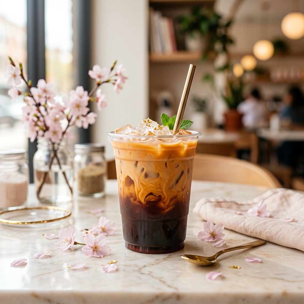 Thai Iced Coffee — Dark roast espresso, sweetened condensed milk, cardamom, and a touch of vanilla over ice.